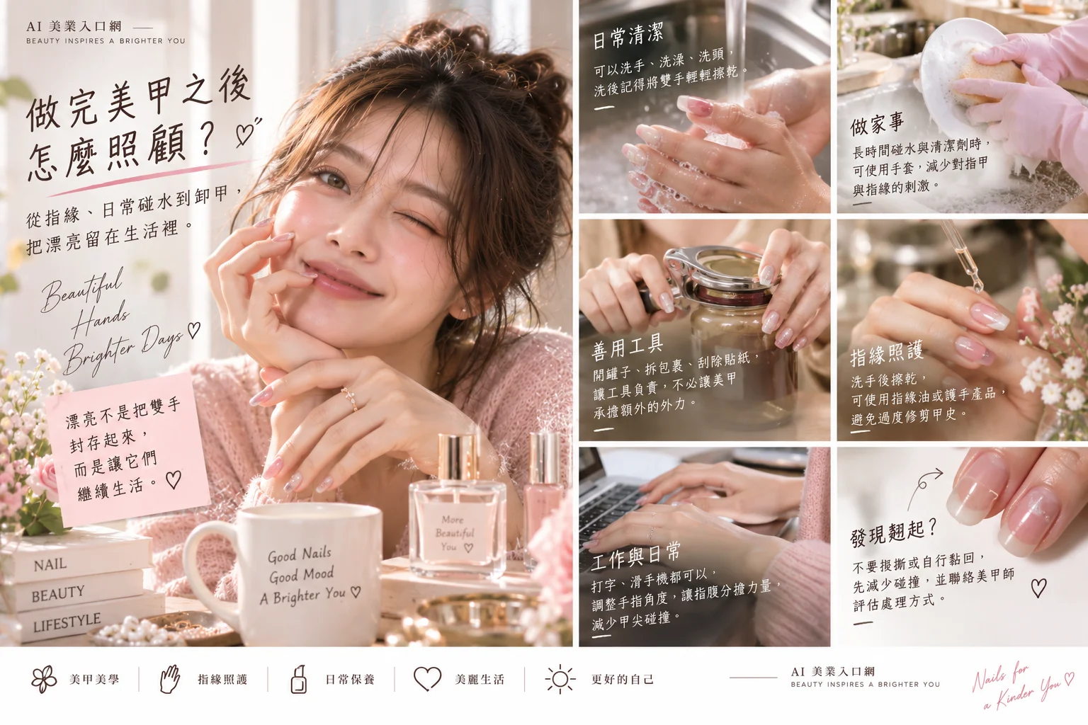 做完美甲之後怎麼照顧？從指緣、日常碰水到卸甲，把漂亮留在生活裡